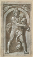 N 013
<br/>
Pluto (naar Polidoro da Caravaggio)
<br/>
<em>Goltzius, Hendrick (1558-1617)</em>